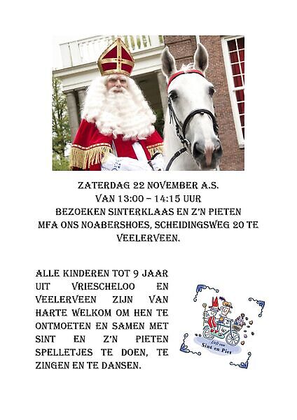 Sinterklaas komt naar Veelerveen! Veelerveen