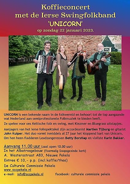 UNICORN Ierse swingfolkband Nieuwe Pekela