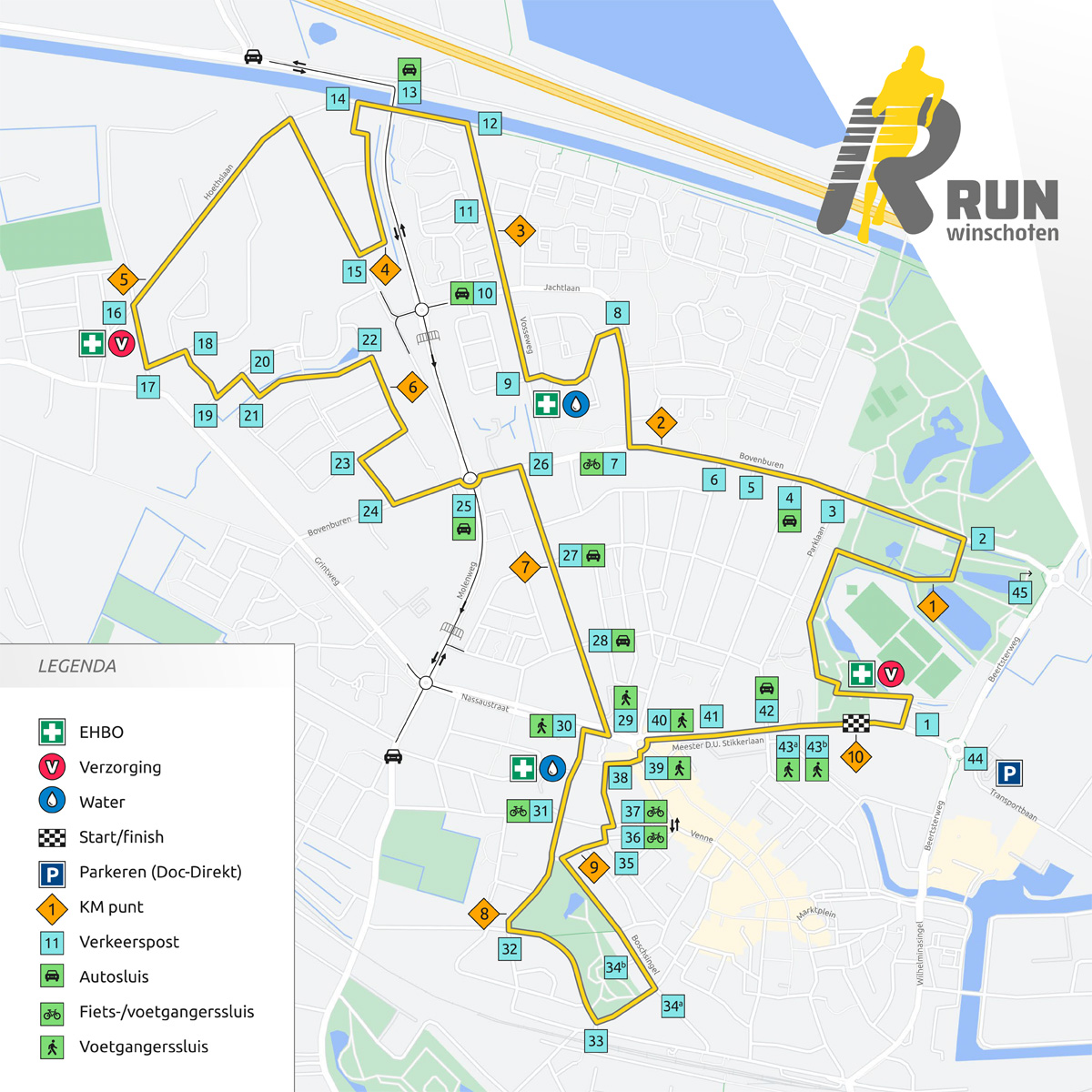 Route RUN 2022 Winschoten-Heiligerlee