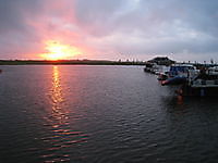 Zonsondergang in de Reiderhaven Beerta, Oldambt